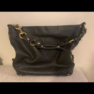 Vintage Coach Black Leather Bag